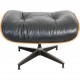 Charles Eames Lounge chair i sort læder 1990'erne