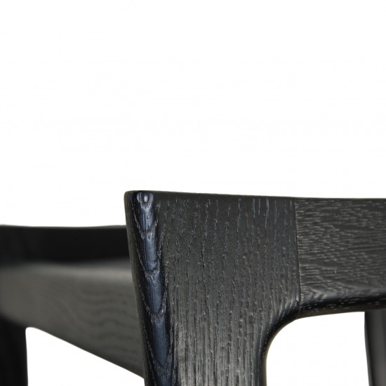 Hans Wegner sort GE-290 skammel i sort læder