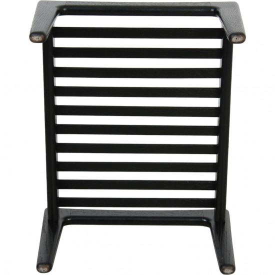 Hans Wegner sort GE-290 skammel i sort læder