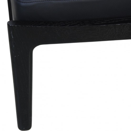 Hans Wegner sort GE-290 skammel i sort læder