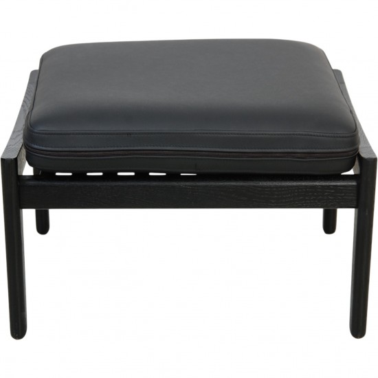 Hans Wegner sort GE-290 skammel i sort læder