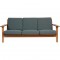 Hans Wegner GE-290 3-personers sofa i grønt stof