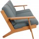 Hans Wegner GE-290 3-personers sofa i grønt stof