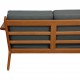 Hans Wegner GE-290 3-personers sofa i grønt stof