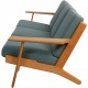 Hans Wegner GE-290 3-personers sofa i grønt stof