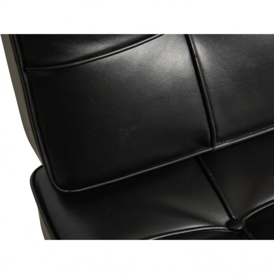 Ludwig Mies van der Rohe Barcelona stol i sort læder