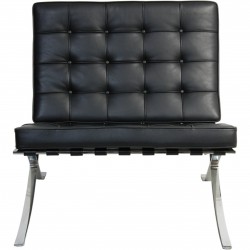 Ludwig Mies van der Rohe Barcelona stol i sort læder