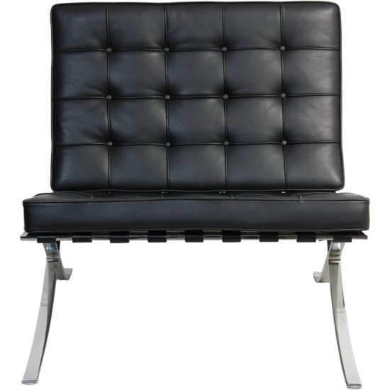 Ludwig Mies van der Rohe Barcelona stol i sort læder