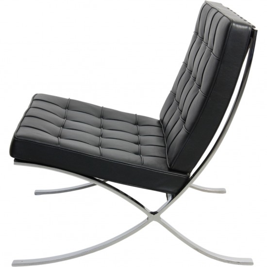Ludwig Mies van der Rohe Barcelona stol i sort læder