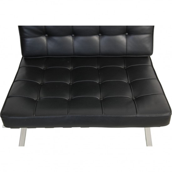 Ludwig Mies van der Rohe Barcelona stol i sort læder