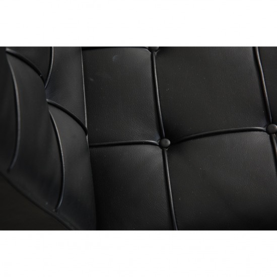 Ludwig Mies van der Rohe Barcelona stol i sort læder