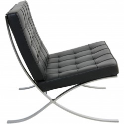 Ludwig Mies van der Rohe Barcelona stol i sort læder