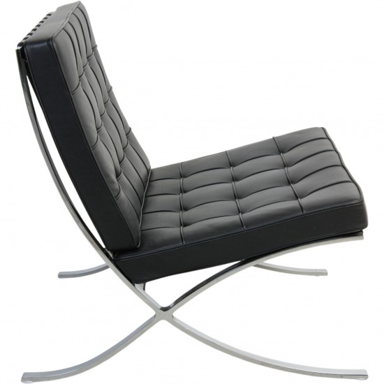 Ludwig Mies van der Rohe Barcelona stol i sort læder