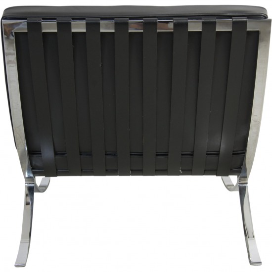 Ludwig Mies van der Rohe Barcelona stol i sort læder