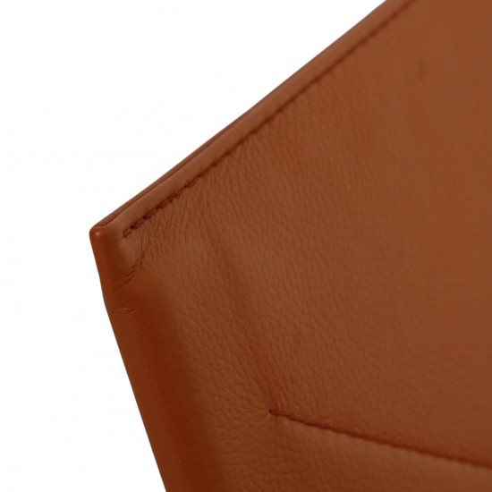 Poul Kjærholm PK22 stol nybetrukket med cognac bizon læder