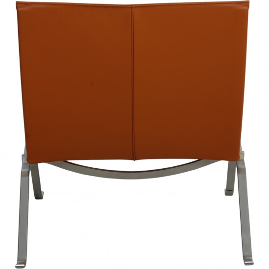 Poul Kjærholm PK22 stol nybetrukket med cognac bizon læder