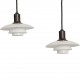 Set of 2 Poul Henningsen PH2/1 pendats browned brass 70s