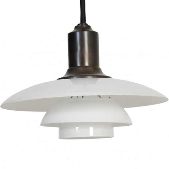 Set of 2 Poul Henningsen PH2/1 pendats browned brass 70s