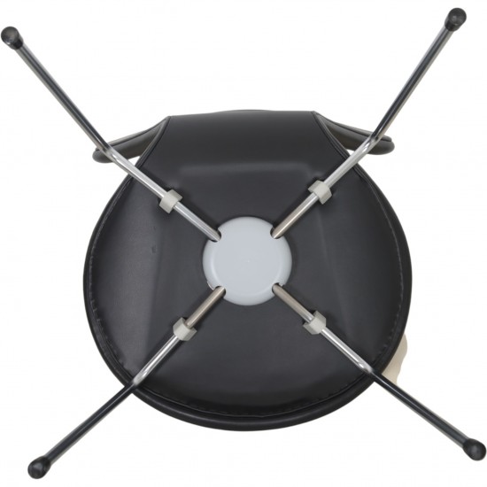 Arne Jacobsen sæt af fire Syver stole i sort classic læder