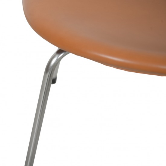 Arne Jacobsen 3207 Syver stol i cognac classic læder 1960'erne