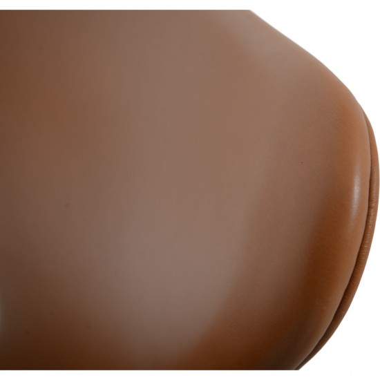Arne Jacobsen 3207 Syver stol i cognac classic læder 1960'erne