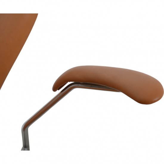 Arne Jacobsen 3207 Syver stol i cognac classic læder 1960'erne