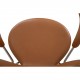 Arne Jacobsen 3207 Syver stol i cognac classic læder 1960'erne