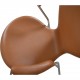 Arne Jacobsen 3207 Syver stol i cognac classic læder 1960'erne