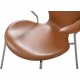 Arne Jacobsen 3207 Syver stol i cognac classic læder 1960'erne