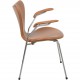 Arne Jacobsen 3207 Syver stol i cognac classic læder 1960'erne