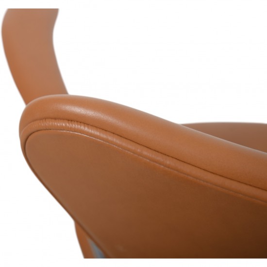 Arne Jacobsen 3207 Syver stol i cognac classic læder 1960'erne