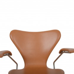 Arne Jacobsen 3207 Syver stol i cognac classic læder 1960'erne