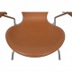 Arne Jacobsen 3207 Syver stol i cognac classic læder 1960'erne