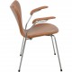 Arne Jacobsen 3207 Syver stol i cognac classic læder 1960'erne