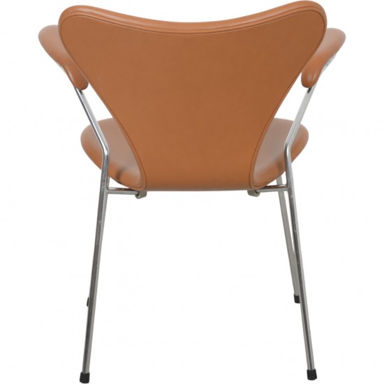 Arne Jacobsen 3207 Syver stol i cognac classic læder 1960'erne