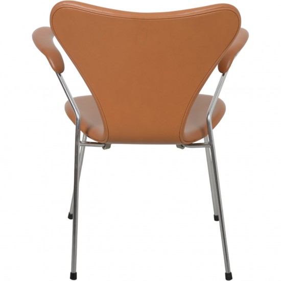 Arne Jacobsen 3207 Syver stol i cognac classic læder 1960'erne