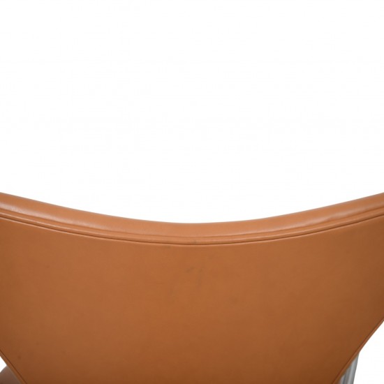 Arne Jacobsen 3207 Syver stol i cognac classic læder 1960'erne