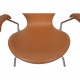 Arne Jacobsen 3207 Syver stol i cognac classic læder 1960'erne