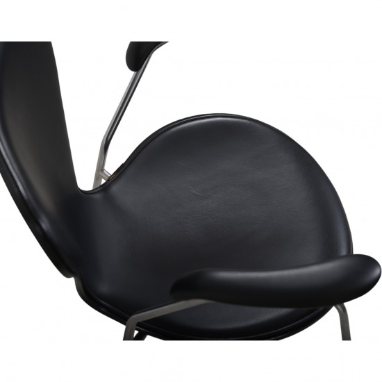 Arne Jacobsen 3207 Syver stol i sort Essential læder 2015