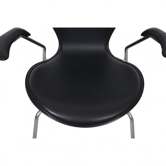 Arne Jacobsen 3207 Syver stol i sort Essential læder 2015