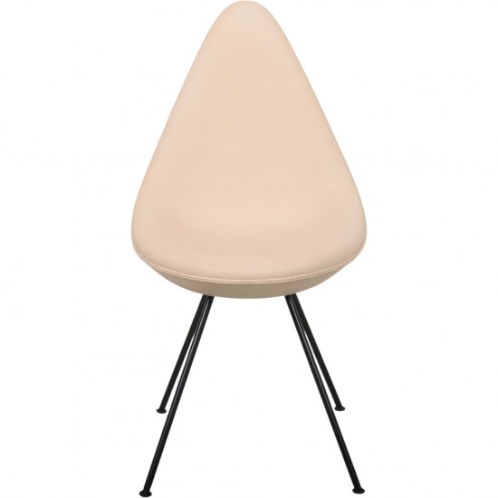 Arne Jacobsen 3110 Dråbe stol nybetrukket med natur læder 2010'erne