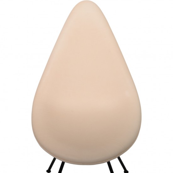 Arne Jacobsen 3110 Dråbe stol nybetrukket med natur læder 2010'erne