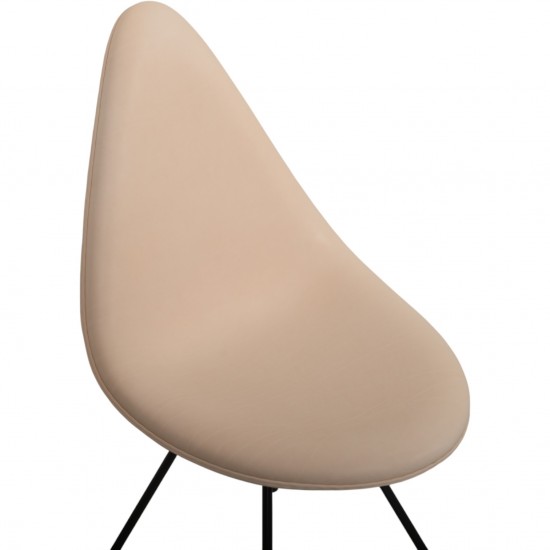 Arne Jacobsen 3110 Dråbe stol nybetrukket med natur læder 2010'erne