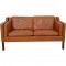 Børge Mogensen 2212 2.personers sofa i brunt læder 1980'erne