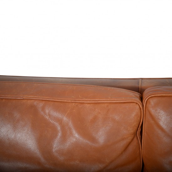Børge Mogensen 2212 2.personers sofa i brunt læder 1980'erne