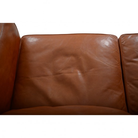 Børge Mogensen 2212 2.personers sofa i brunt læder 1980'erne