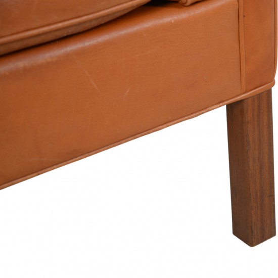 Børge Mogensen 2212 2.personers sofa i brunt læder 1980'erne