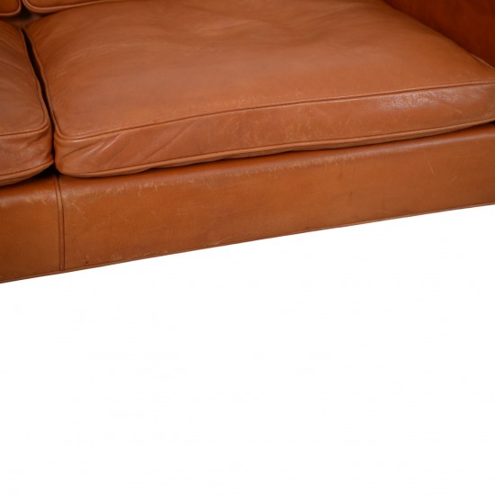 Børge Mogensen 2212 2.personers sofa i brunt læder 1980'erne