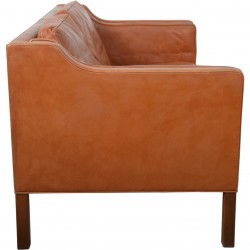 Børge Mogensen 2212 2.personers sofa i brunt læder 1980'erne
