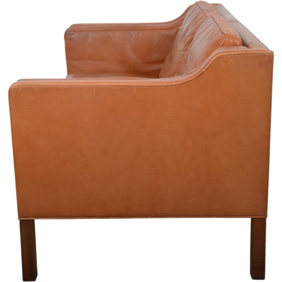 Børge Mogensen 2212 2.personers sofa i brunt læder 1980'erne